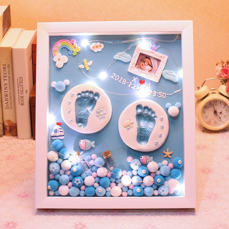 Year of the Snake Baby Hand and Foot Inkpad Fetal Hair Souvenir Newborn Baby Gift Full Moon Footprint Hundred Days Commemorative Hand Inkpad