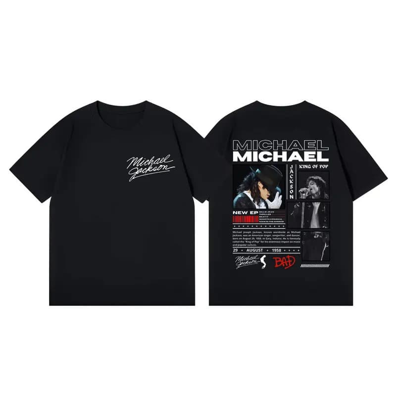 European size cotton 90's Classics Michael Jackson Grapc Fason Rock T-