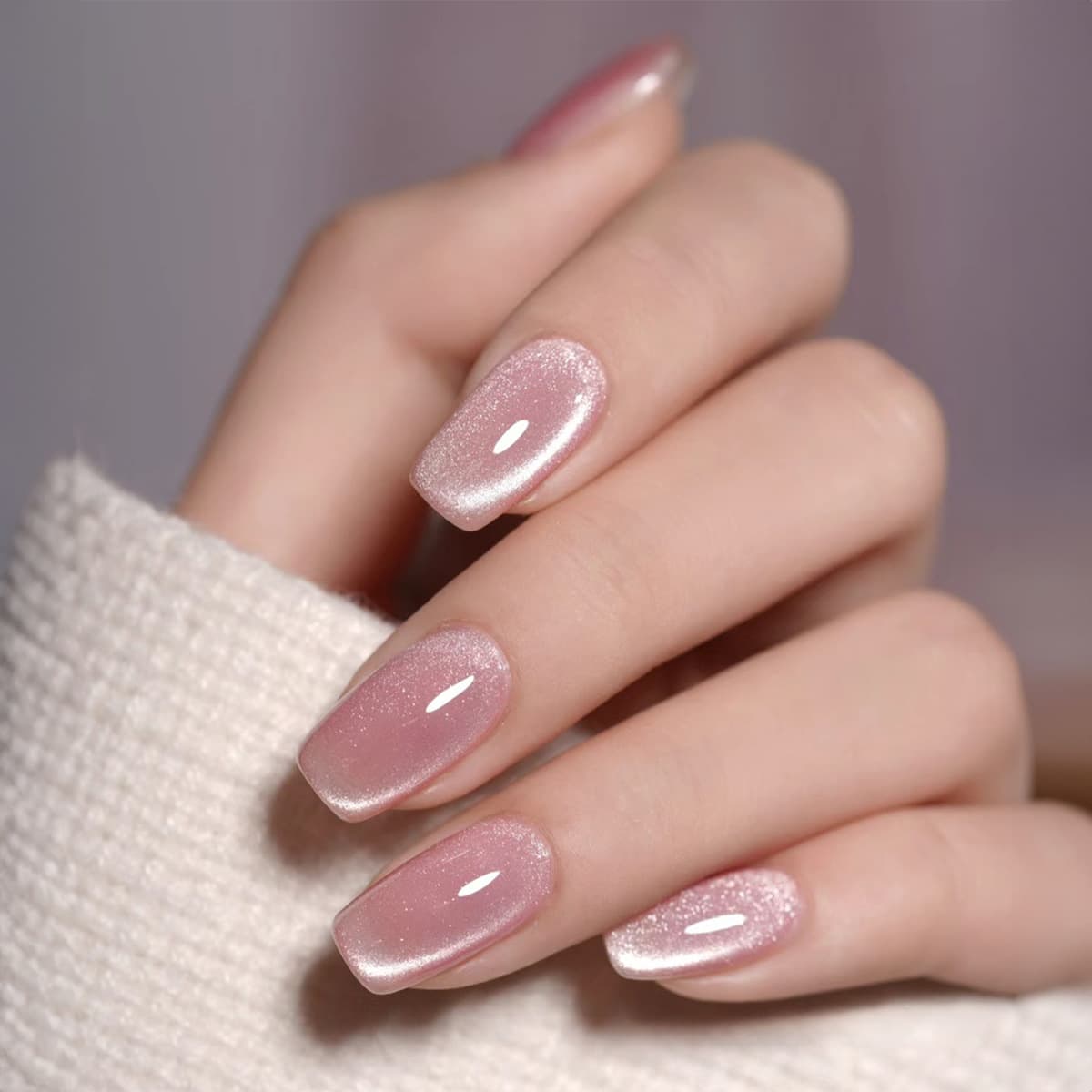 Cat Eye Press on Nails Solid Color Gentle Style Removable Fake Nails Finished Nail Art Wholesale