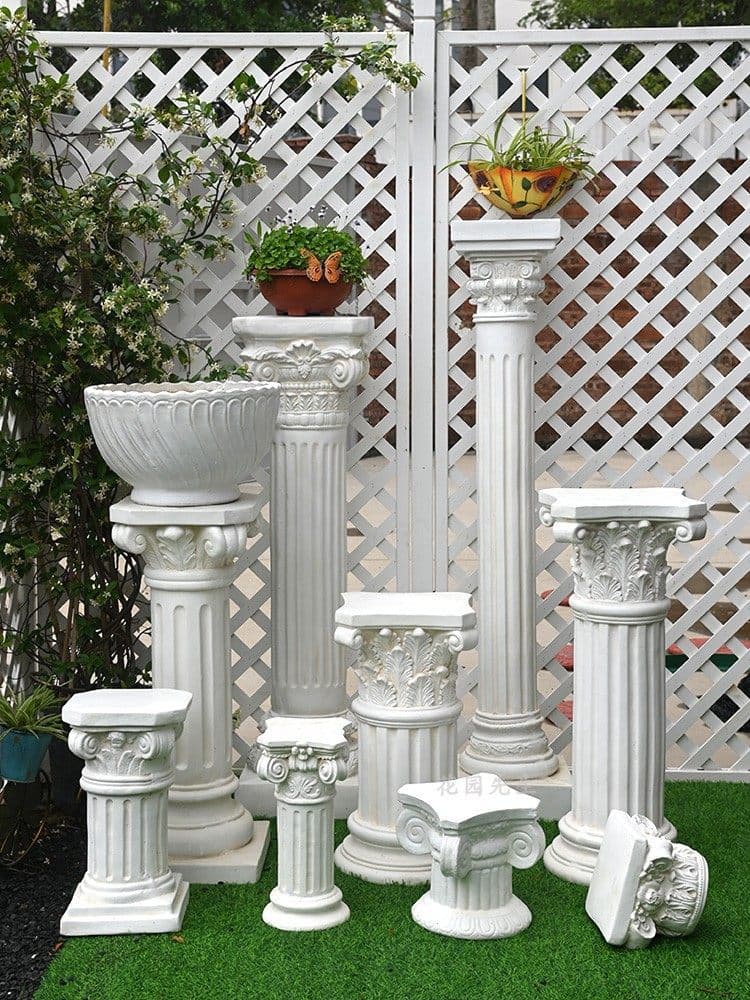 Creative Roman Column Ornament Garden Courtyard Villa Entrance Home Decoration Wedding Road Sign Sculpture Base Vintage