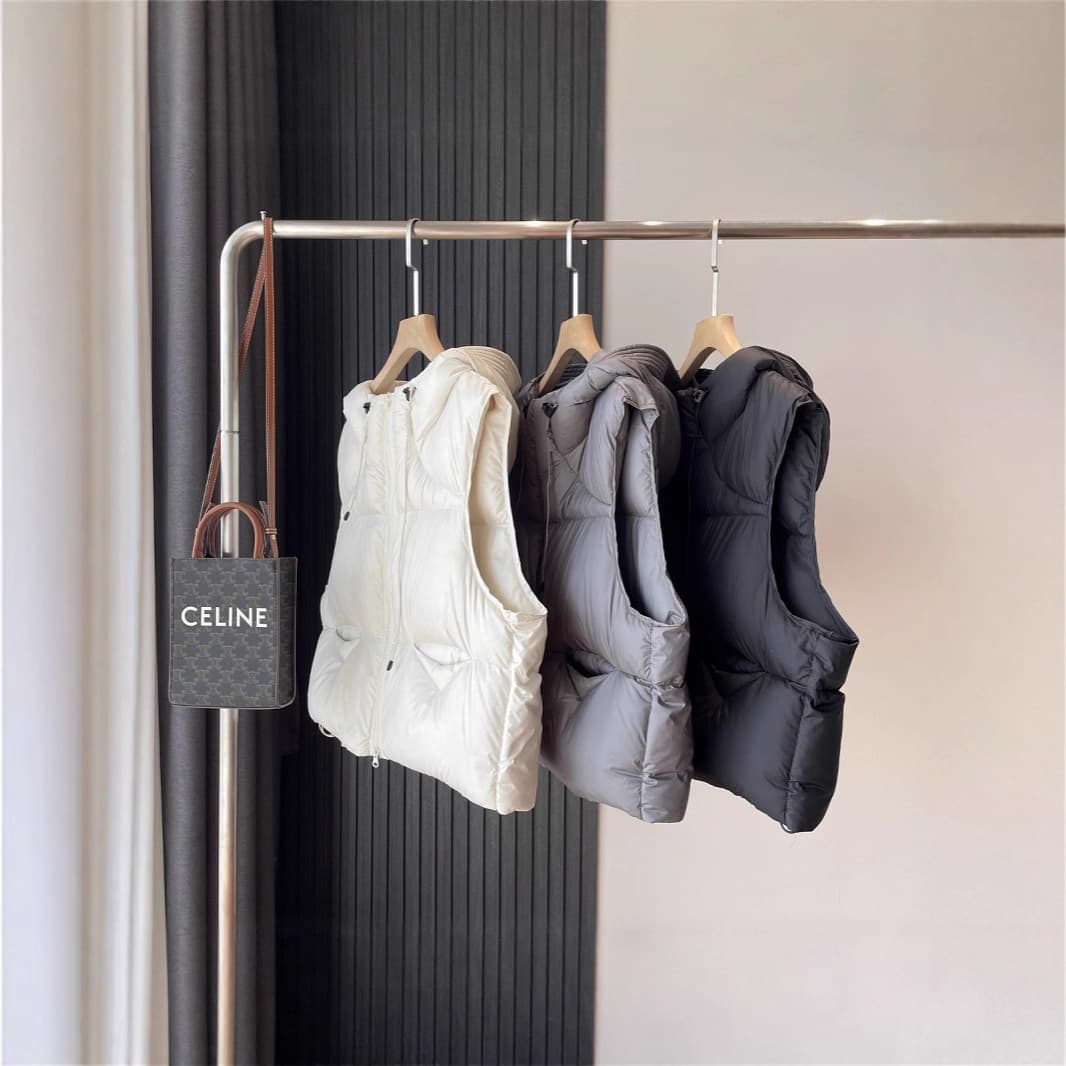 Kendall Jenner style! Soft, fluffy white goose down hooded vest/jacket for women, G071415