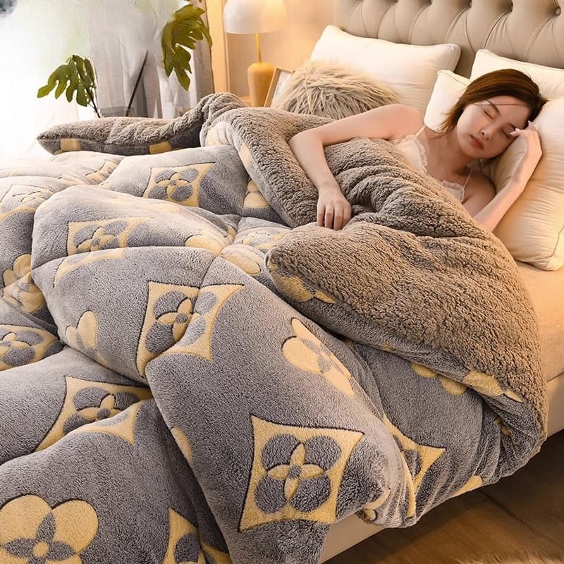 Lamb Fleece Quilt Winter Thickened Warm Milk Fleece Coral Fleece Spring Autumn Quilt Student Dormitory Single Cotton Quilt Core