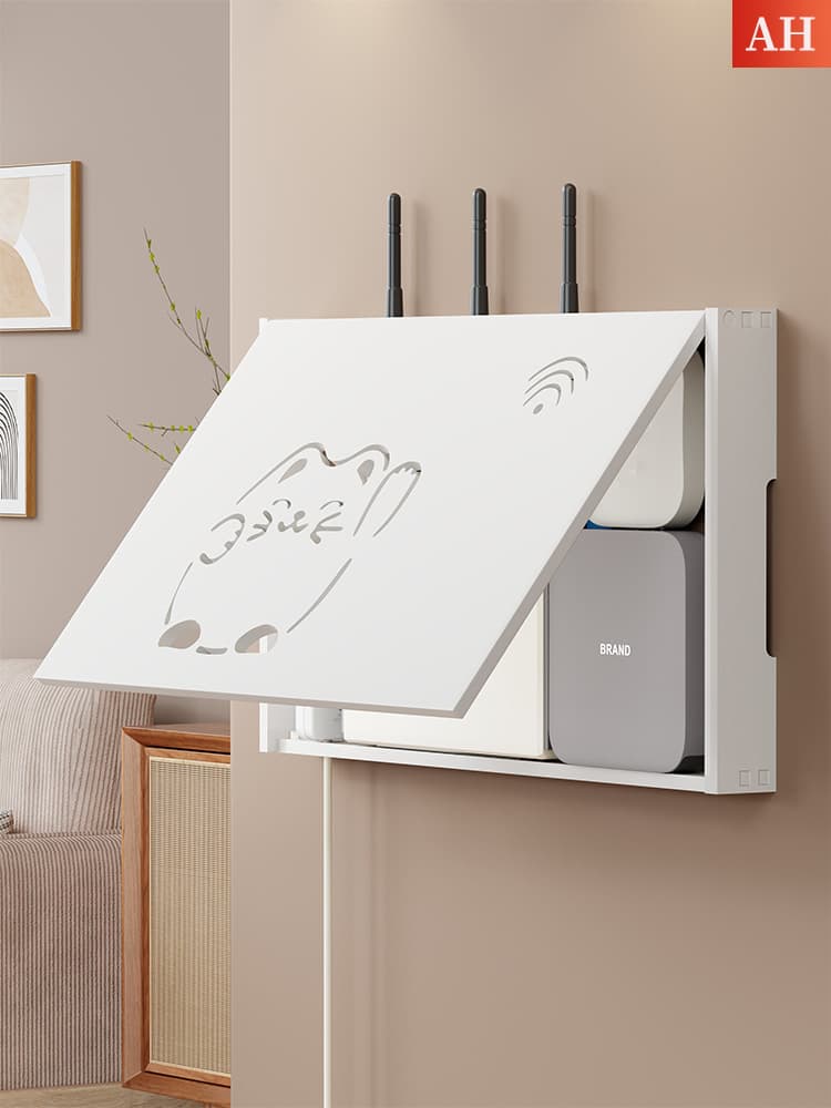 Multimedia shielding box, living room wireless router, meter box, storage box, wall-mounted no-drill decorative painting cable box