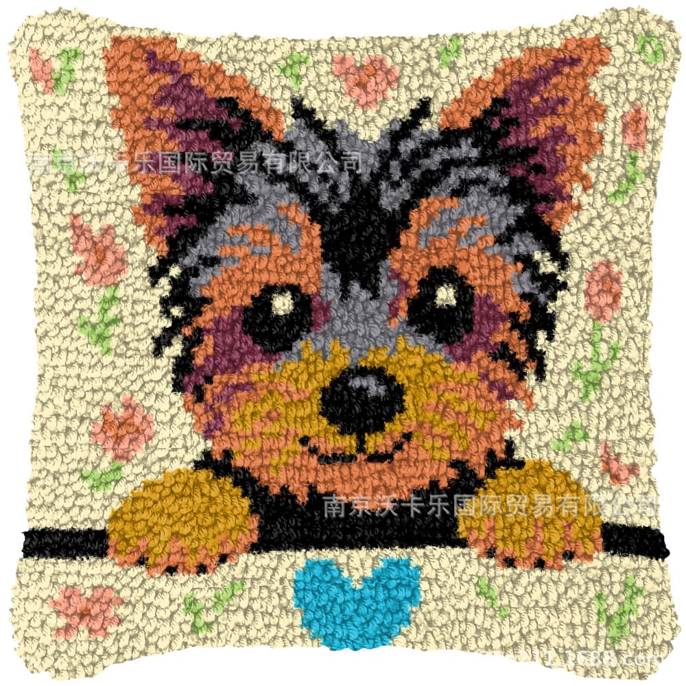 DIY Flower Cross Stitch Carpet Handmade Pillow Sofa Cushion Wool Thread Embroidery Pillow Material Pack Home Decor