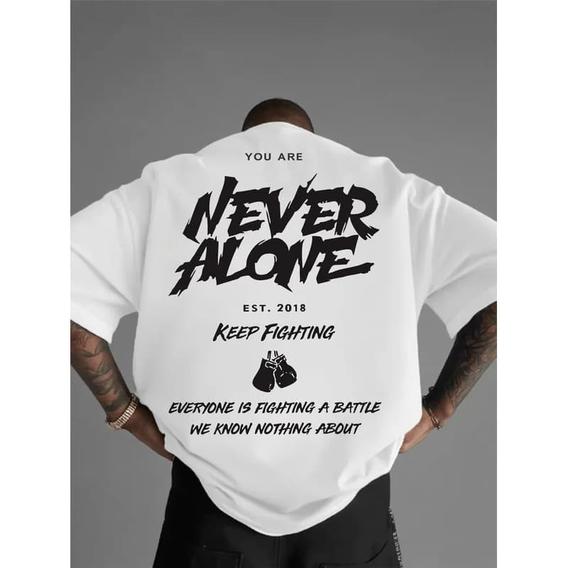 Motivational Never Alone Boxing Graphic Soft Breathable Fabric