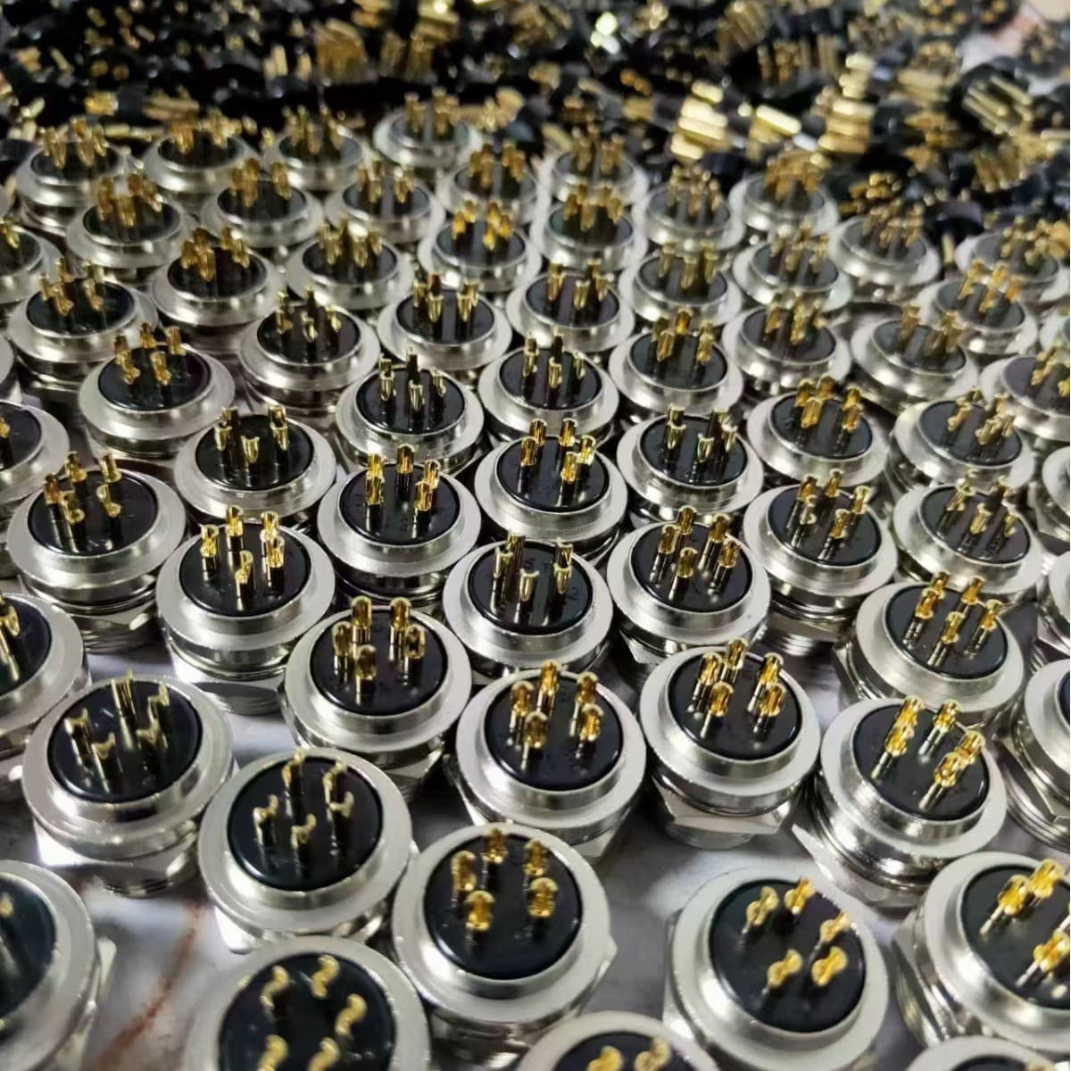 GX16 Gold-Plated Aviation Plug, M16 Bulkhead Mount, Panel Mount Socket, M16-AF 2/3/4/5/6-Core