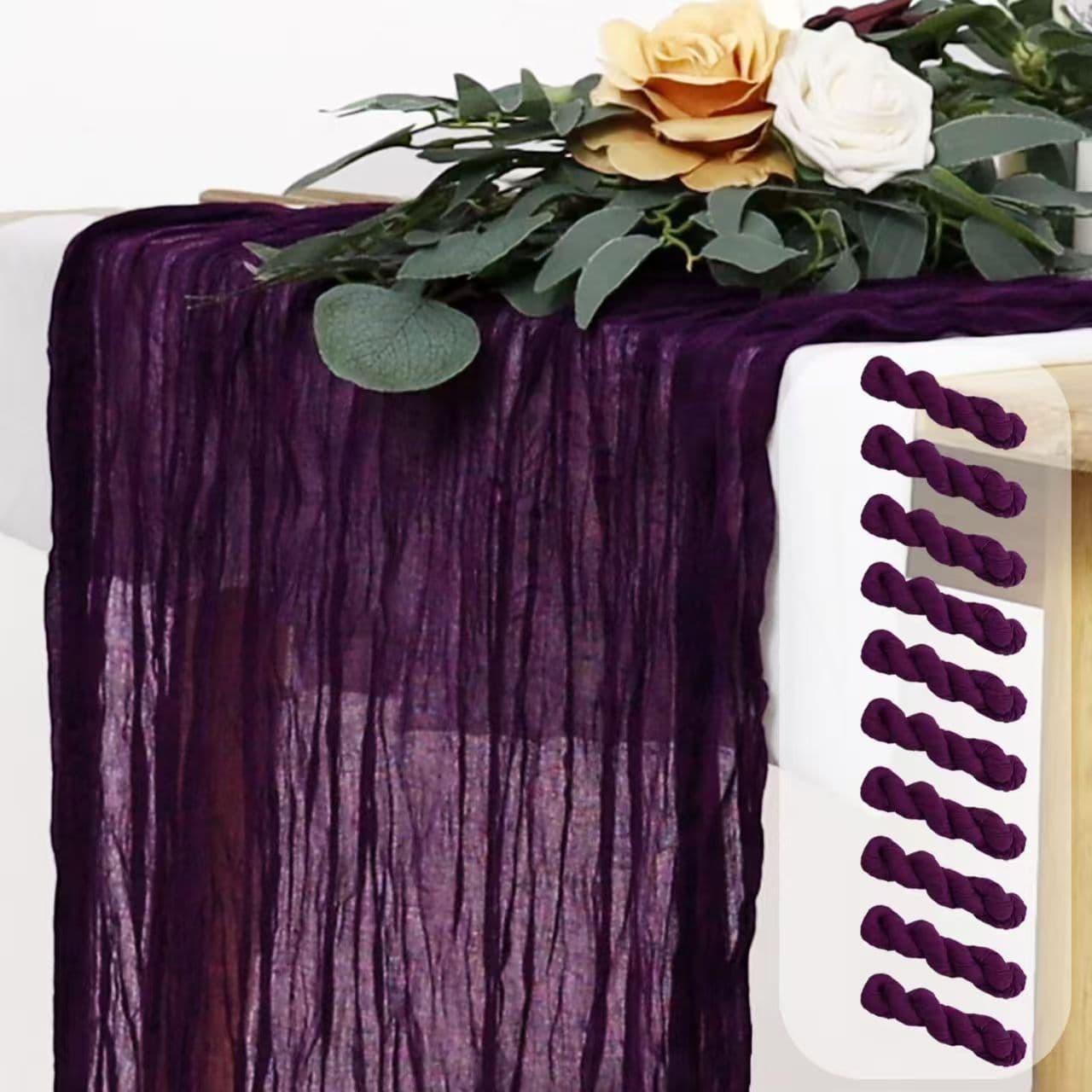 Tablecloth table runner crepe table runner cross-border Balinese crepe table runner pleated twist table runner translucent bohemian