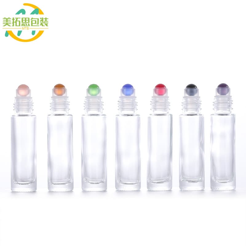 10ml Roller Bottle, Perfume Essential Oil Bottle, Colored Glass Beads, Thick Roll-On Refill Bottle