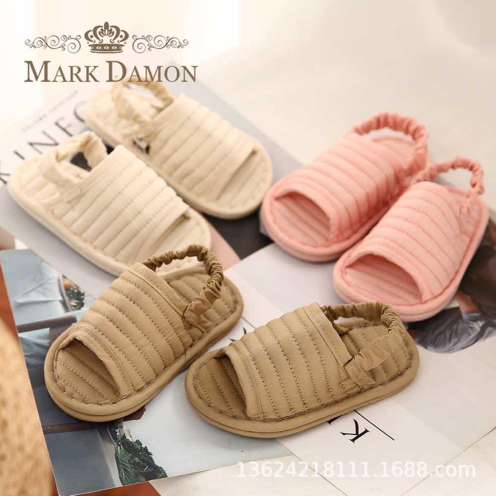 Cotton Children's Slippers for Ages 1-2-3, Indoor Summer Slippers, Non-Slip, Quiet, Soft Sole, for Boys and Girls, All Seasons