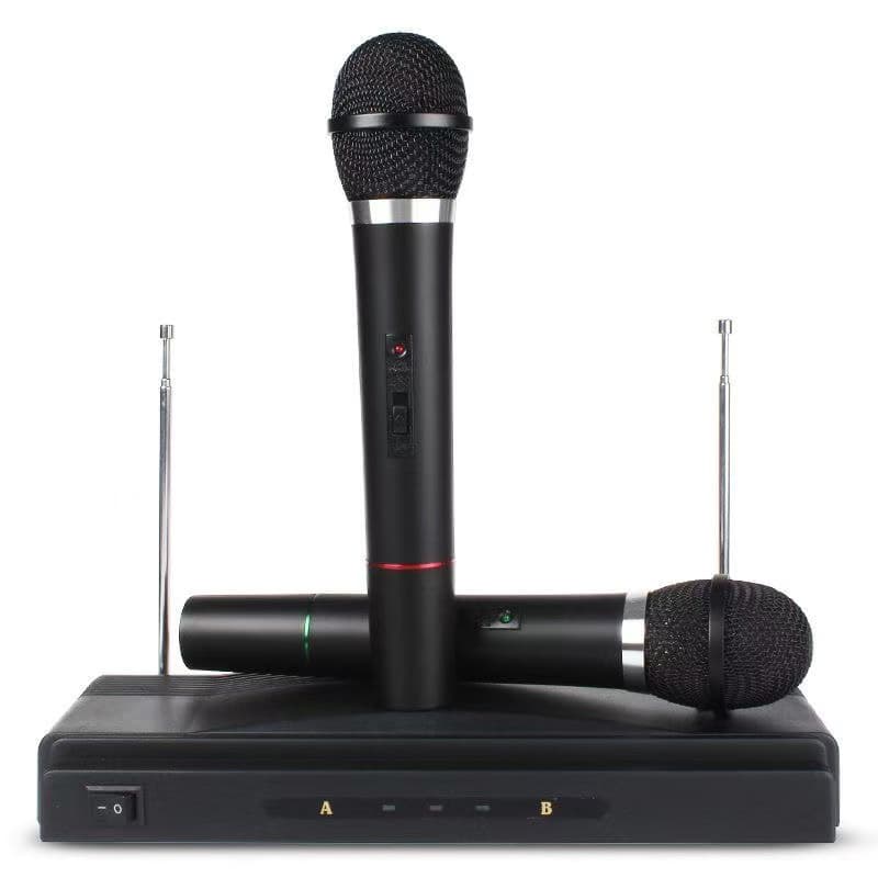 Dual Handheld Wireless Microphone Set, One-to-Two Dynamic Microphones, Factory Direct Wholesale for Cross-Border E-Commerce