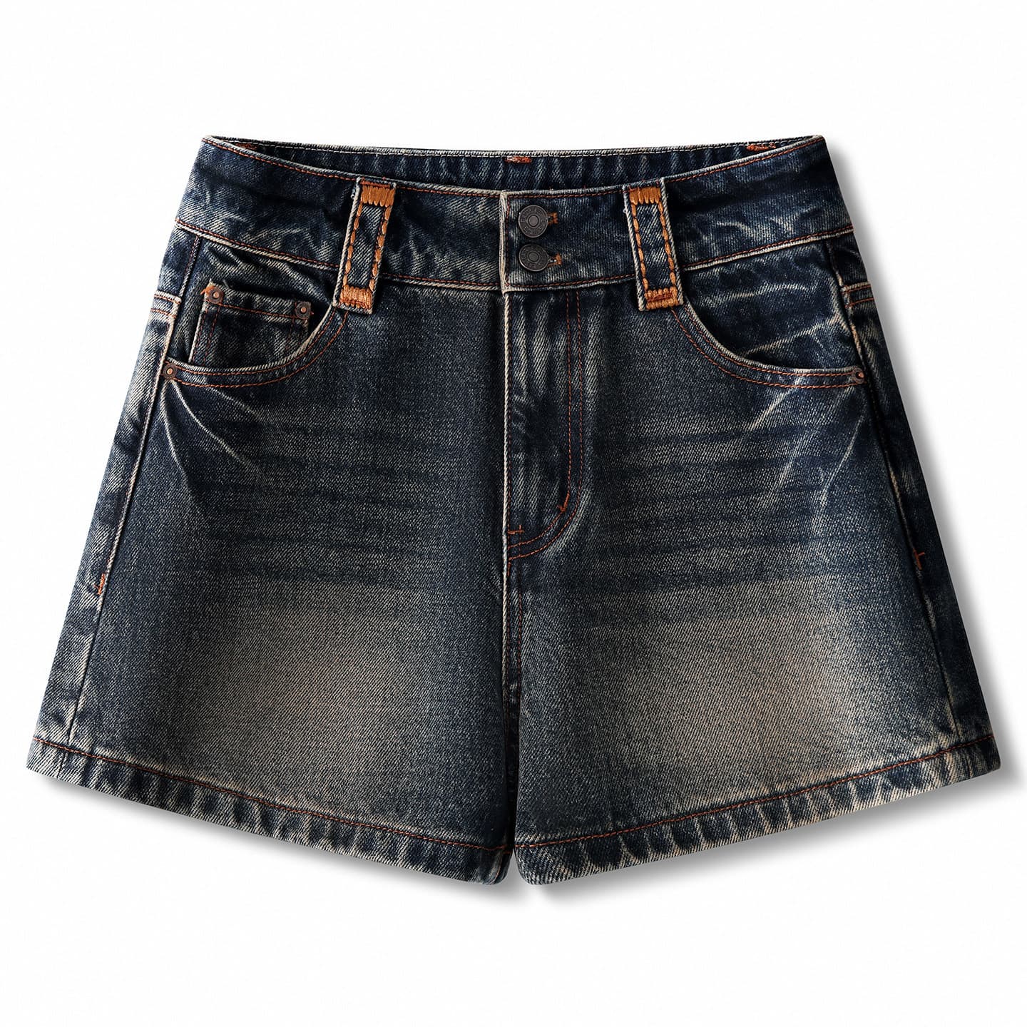 American retro denim shorts women's summer thin 2026 new high-waisted small A-line pants loose slimming hot pants
