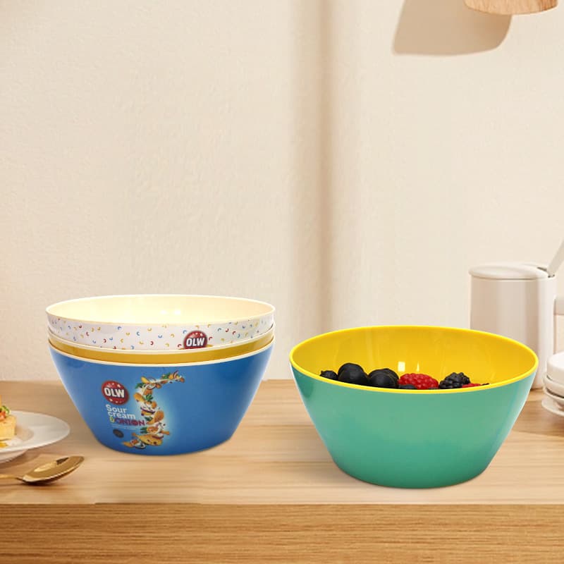 Cross-Border Sugar Water Salad Yogurt Melamine Bowl Oatmeal Breakfast Imitation Porcelain Tableware Fruit Pudding Melamine V-Shaped Bowl