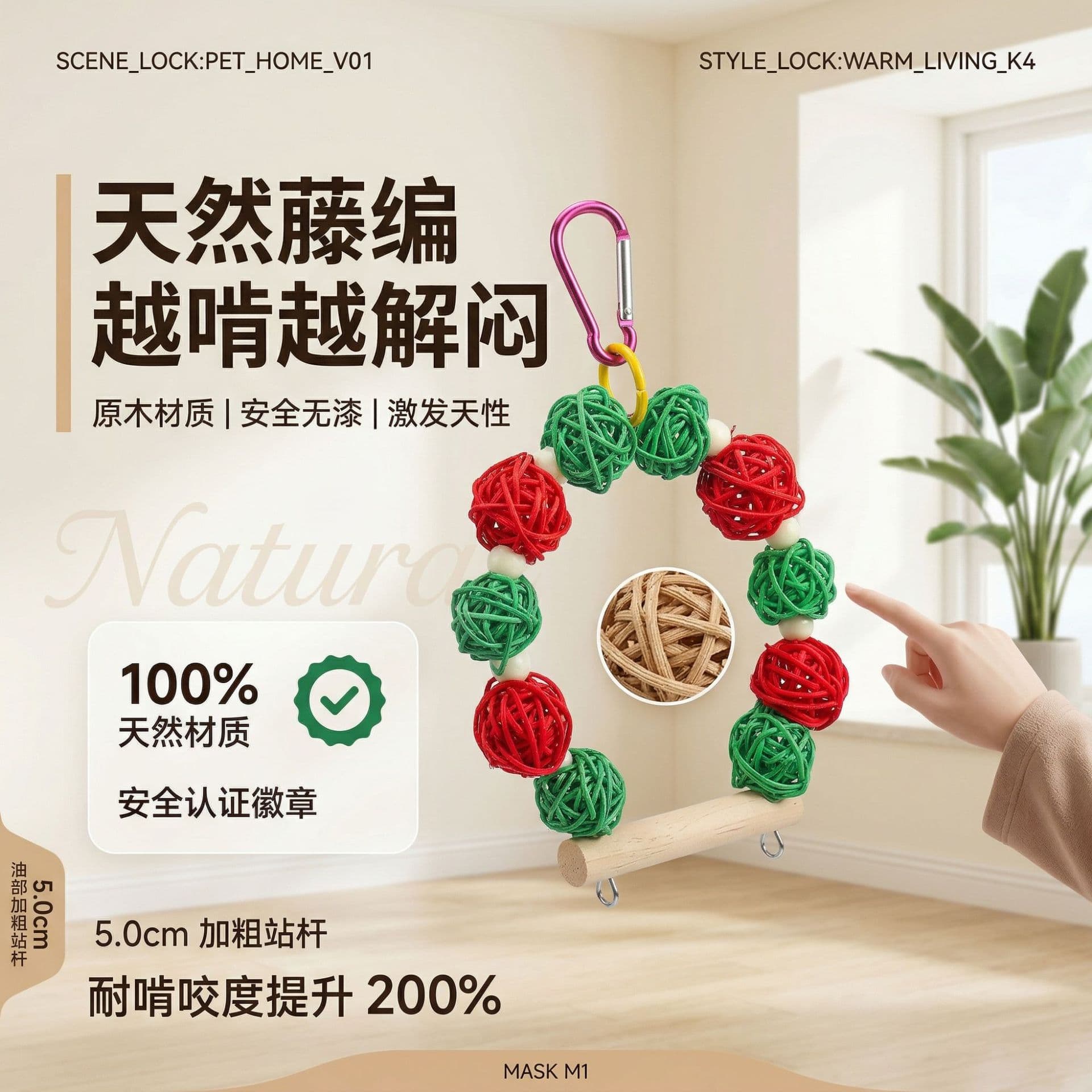 Parrot bird toy takraw ball to relieve boredom, ring bird toy, tiger skin blackbird, swing, parrot chewing toy in stock