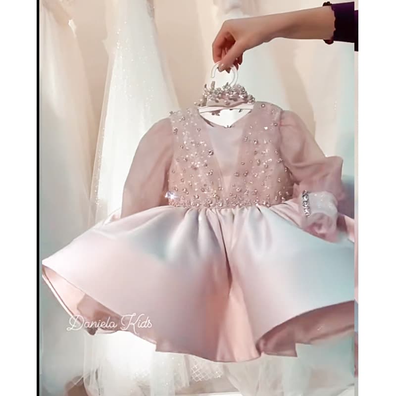 First Birthday Princess Dress Children's Formal Dress Niche Light Luxury Flower Girl Wedding Little Girl Piano Performance Outfit Korean Style