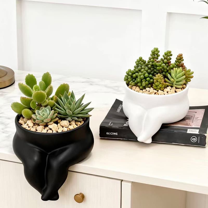 Creative Cute Chubby Leg Vase, Human Body Niche Art Vase for Flower Arrangement, Living Room Desktop High-End Decorative Ornament