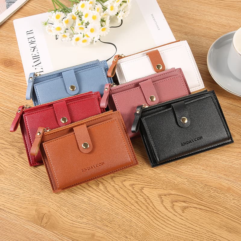 New Women's Wallet Short Card Holder Cute Small Purse Simple Lady Coin Purse Niche Storage Ins Short Wallet
