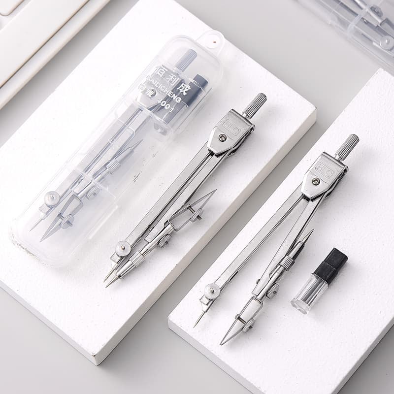 Wholesale Metal Compass 4001 Model Engineering Design Drawing Instrument for Primary School Students, Compass Set with Lead Refills