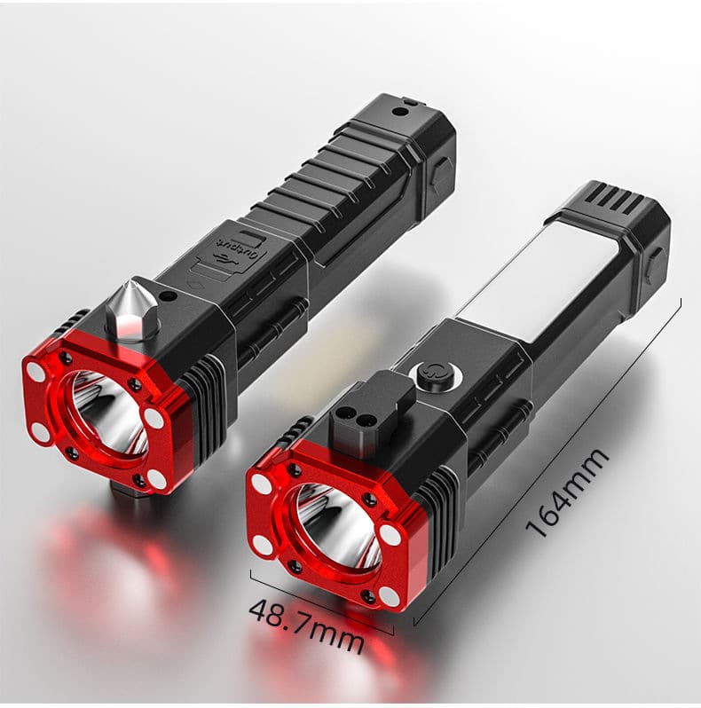 Car Safety Hammer Multifunctional Power Bank Work Light Emergency Fire Self-Rescue Window Breaker Outdoor Self-Defense Flashlight