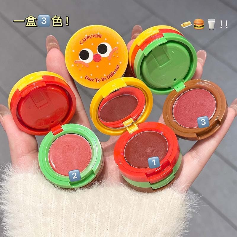 Cappuvini Butter Mini Burger Lip Mud Matte Soft-Focus Student Cute Burger Brightening Cross-Border Makeup Lipstick
