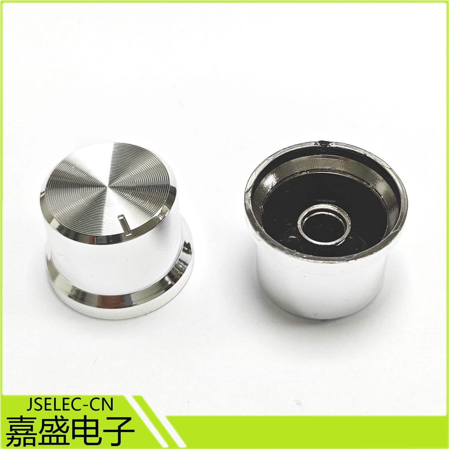 Manufacturer supplies 25MM KPT25*17 electroplated silver sunburst plastic cap-shaped speaker knobs and speaker accessories.