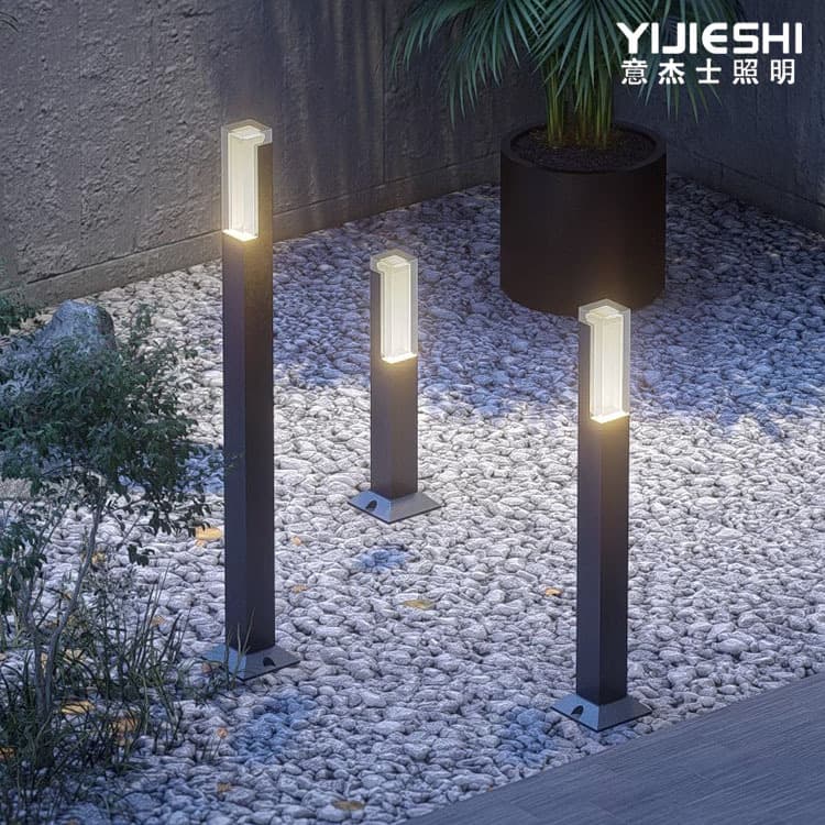 Square minimalist acrylic lawn light for gardens, villas, residential areas, parks, schools, waterproof ground-mounted garden lights