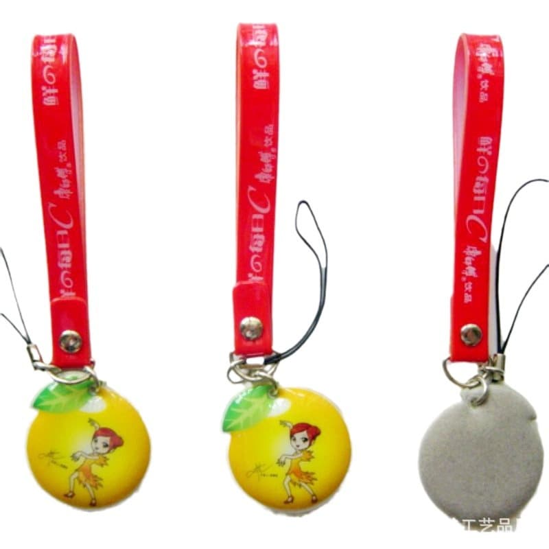 Supply PVC phone wipe, simple phone pendant voltage phone wipe, various shapes, welcome customers to order