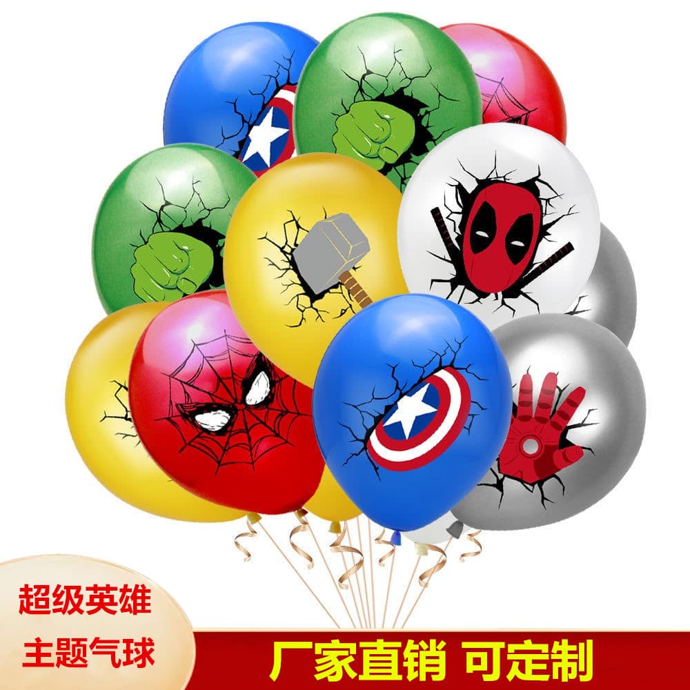 Cross-border Superhero Theme Balloon Boy Birthday Spider-Man Iron Man Captain America Avengers Set