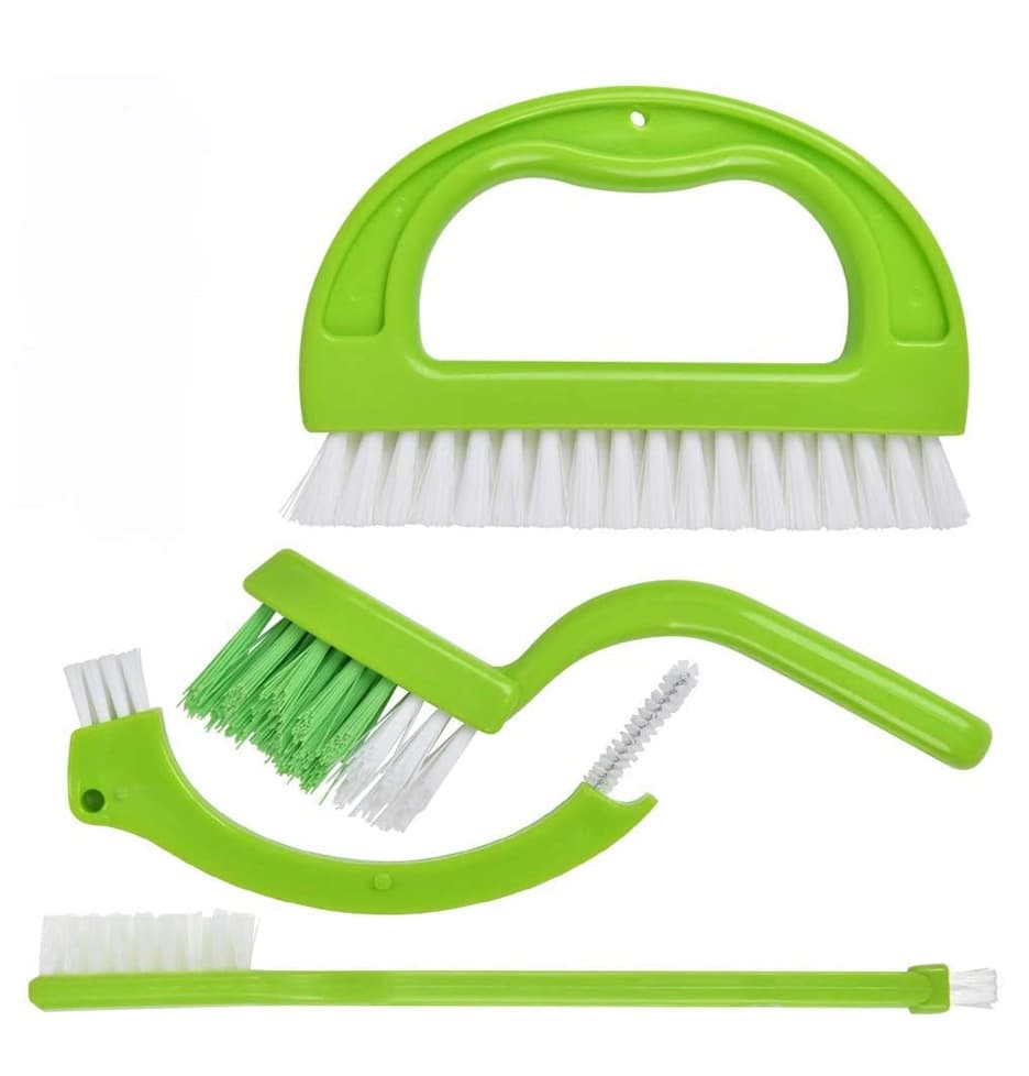 4-Piece Set Tile Grout Cleaning Brush Home Use Gap Cleaning Tools Bathroom Handle Tile Seam Cleaning Brushes