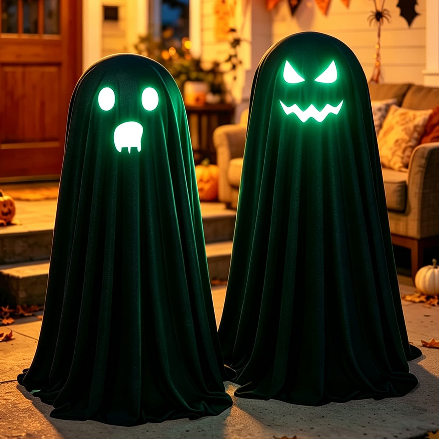 Halloween Glow-in-the-Dark Standing Ghost Front Door Ornament Holiday Party Atmosphere Decoration Prop Decoration