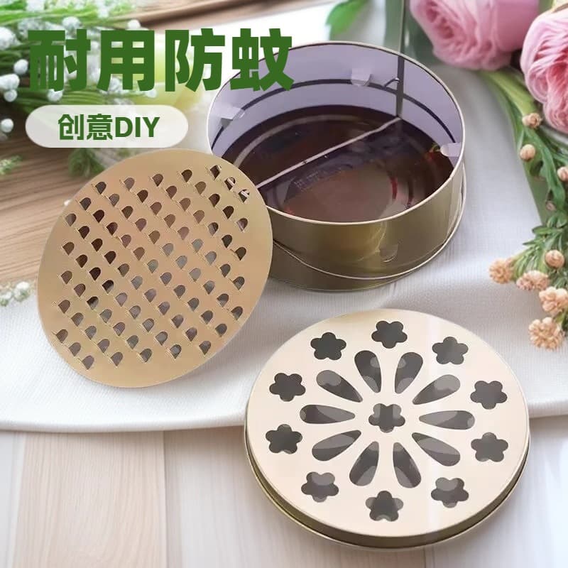 Creative incense coil box holder with ash-catching lid, safety belt, fireproof portable household sandalwood stand, incense coil tray