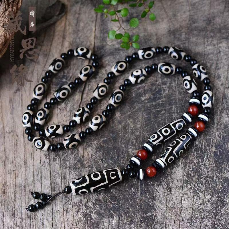 Nine-eye Dzi Beads Agate Bracelet Bracelet Sky Eye Loose Beads Pendant Necklace for Men and Women