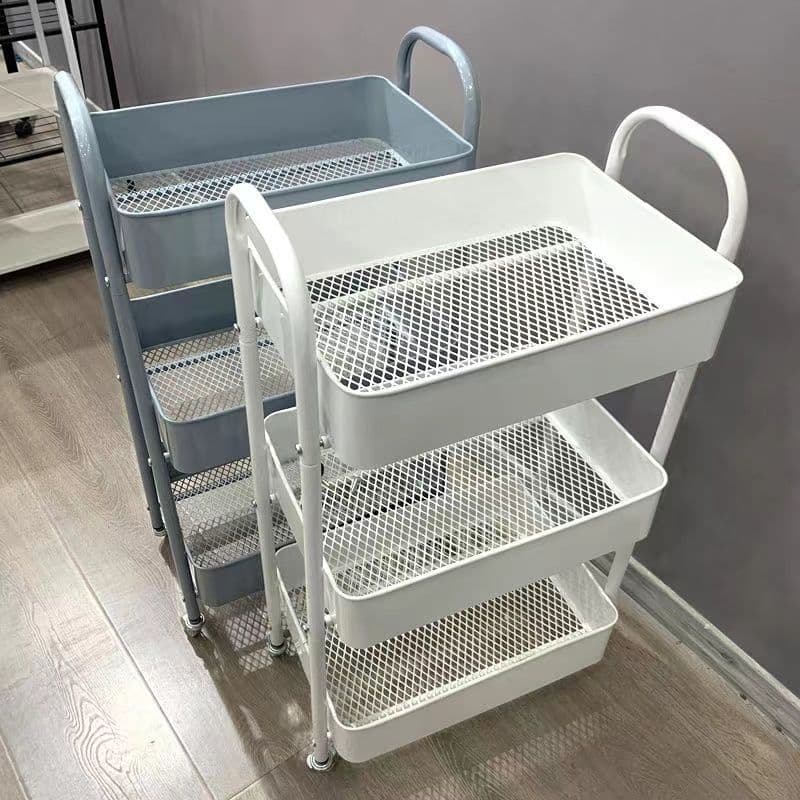Small trolley storage rack, floor-standing, for kitchens and bathrooms, portable snack racks, multi-tiered storage racks for bedrooms and bedside tables.