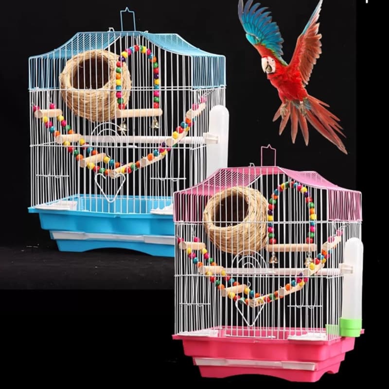 Bird Cage Parrot Cage Small Budgie Lovebird Canary Hwamei Yellow Peach Finch Pearl Bird Luxury Breeding Cage Bird Villa