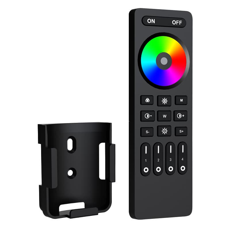 RC03RFB Black 2.4G 4-Zone Group RGB Series Remote Control Compatible with RGB/RGBW/RGBCW Controllers