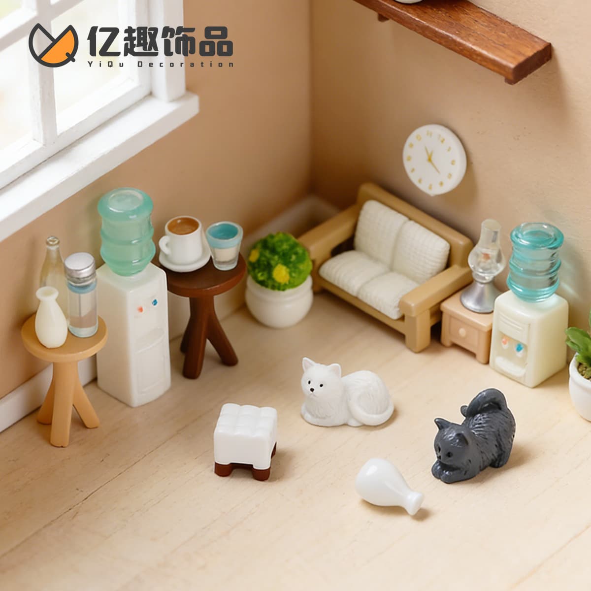 Micro landscape creative sofa stool tea set simulation furniture series diy miniature doll house decoration small ornaments