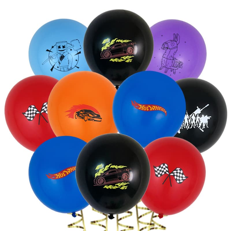 New Racing Car Balloon 12-inch Racing Latex Theme Party Decoration Formula Car Balloon Wholesale