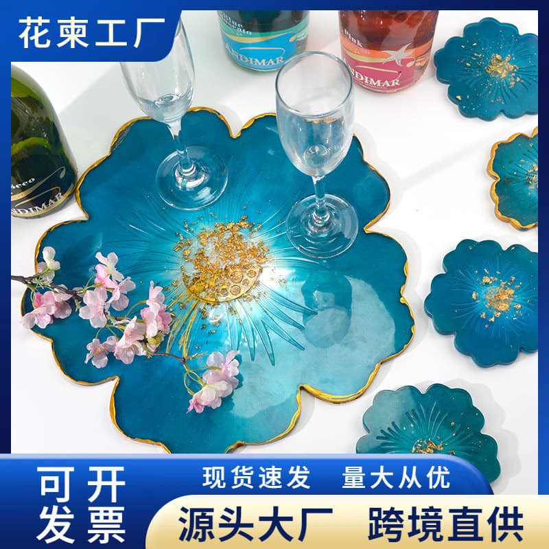 Sakura Flower Silicone Mold DIY Resin Petal Coaster Tea Tray Fruit Plate Irregular Shape Modern Simple Style Baking Cake Mold