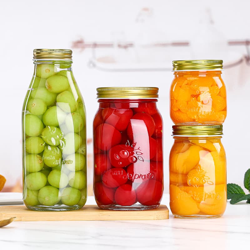 Food grade high temperature resistant square round jam lemon cream honey bottle Guiling cream strawberry bottle lead-free glass sealed jar