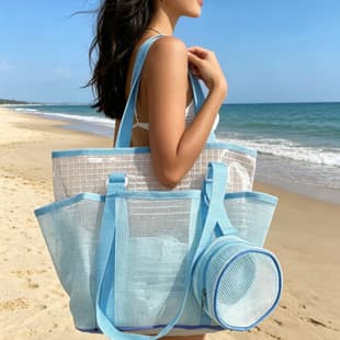 Beach Bag Large Capacity Swim Suit Towel Gym Shoulder Tote Travel Beach Toy Clothes Storage Bag