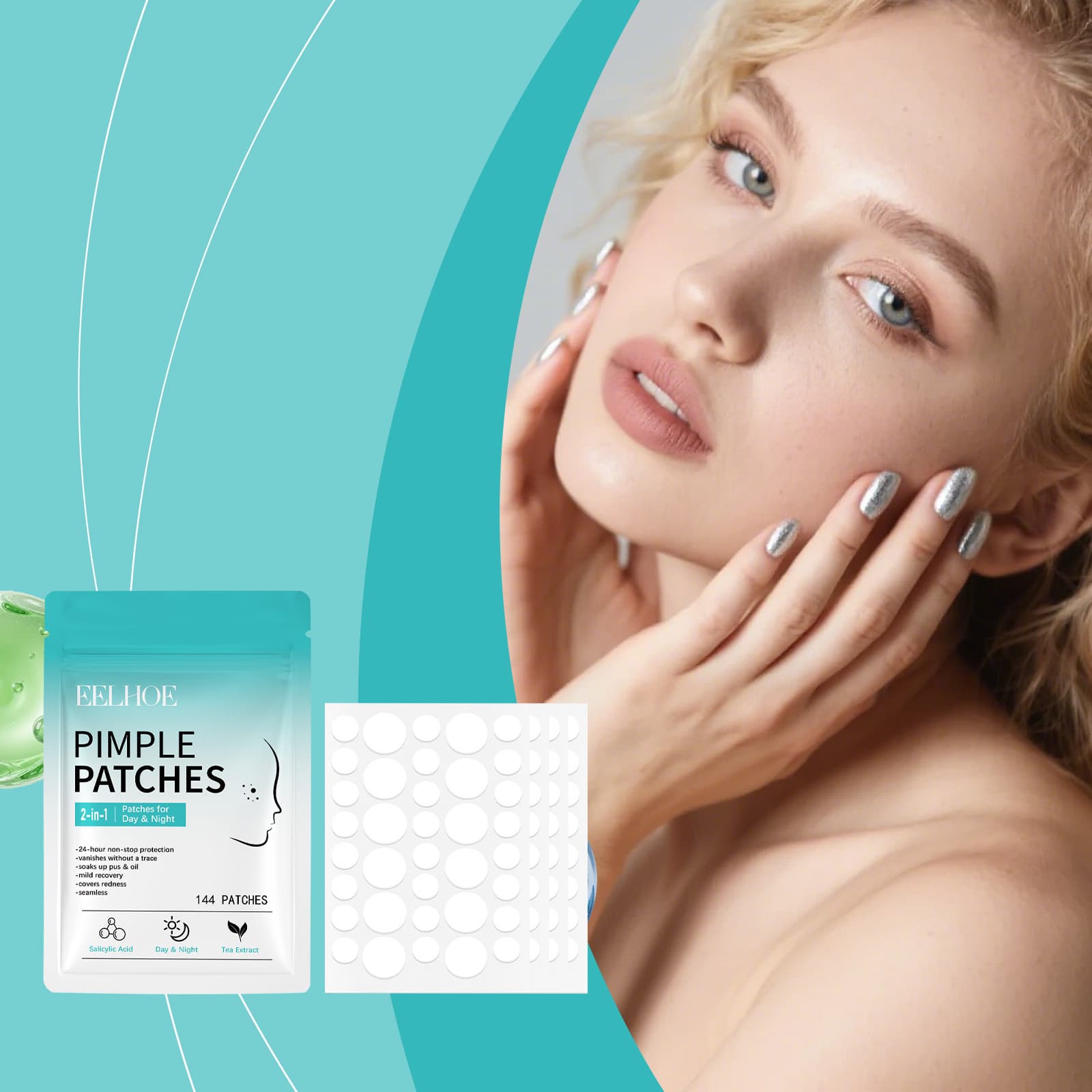 EELHOE Salicylic Acid Acne Patches Gentle Skin Care Breathable Daily Isolation Facial Acne Patch