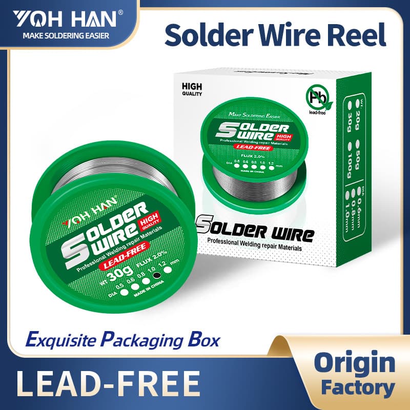 Lead-free Eco-friendly Solder Wire 0.8mm with Rosin Flux Core Small Flat Spool Tin Wire Small Spool 20g 30g Solder Wire