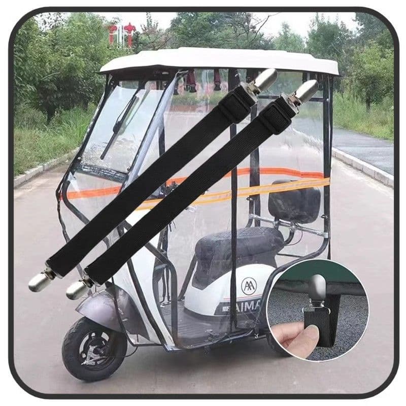 Tricycle windproof clips, rain canopy, windbreak curtain fixing clips, elastic straps for electric senior vehicles, adjustable elastic bands.