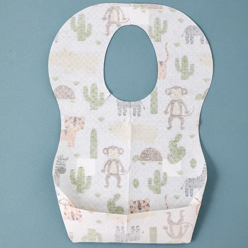 Disposable Non-Woven Bibs for Elderly and Children, Waterproof and Oil-Resistant, Custom Logo Printing, Factory Direct