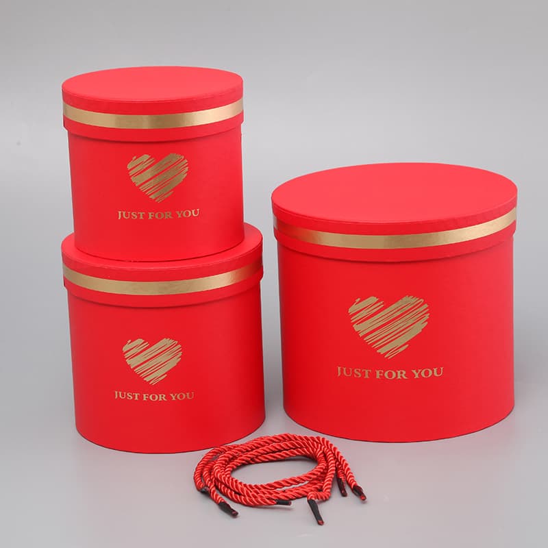 New Spot Color Printing Round Hot Foil Stamping Three-Piece Gift Box Set, Candy Box, Storage Box, Towel Box, Gift Packaging