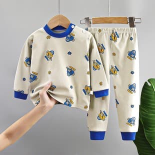 Children's Thermal Underwear Set Cotton New Boys Homewear Baby Girls Warm Autumn Winter Pajama Set Kids Clothing