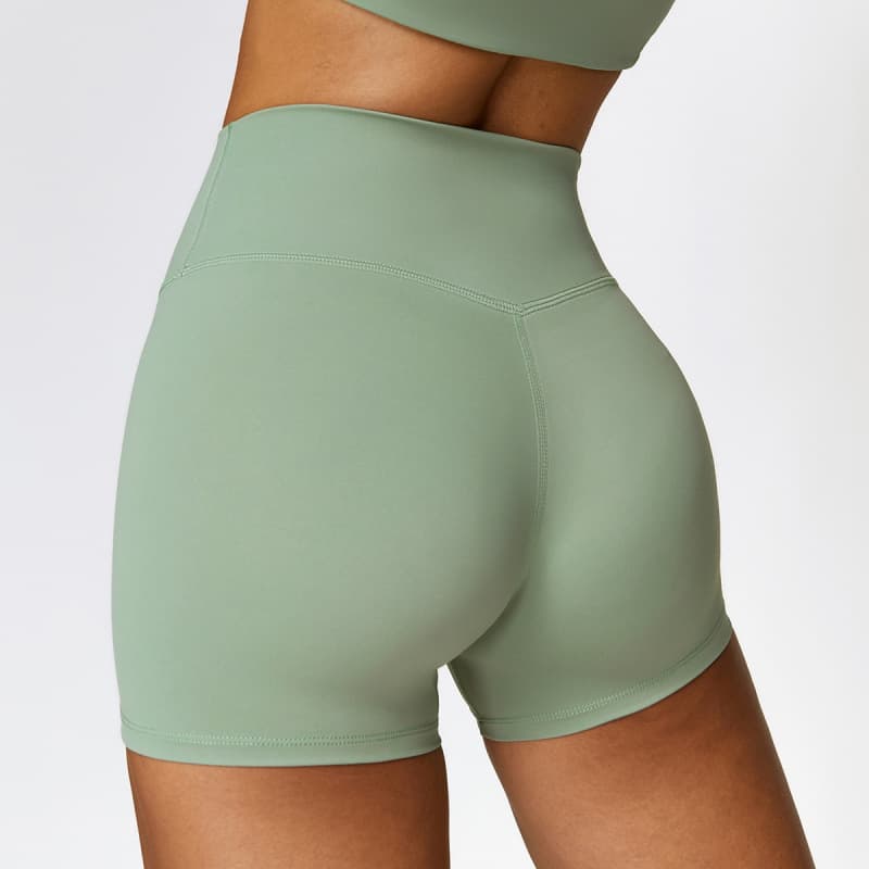 European and American Nude Pure Color Splicing Yoga Pants for Men and Women, Summer and Autumn Fitness Running Tight Quick-Drying Sports Shorts Trendy