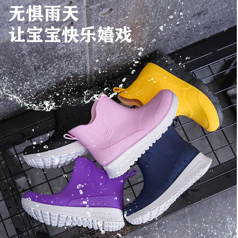 Boys and Girls Rain Boots, Waterproof, Non-Slip, Durable, All-Season Children's Rain Shoes, Fashionable Rain Boots for Kids and Students