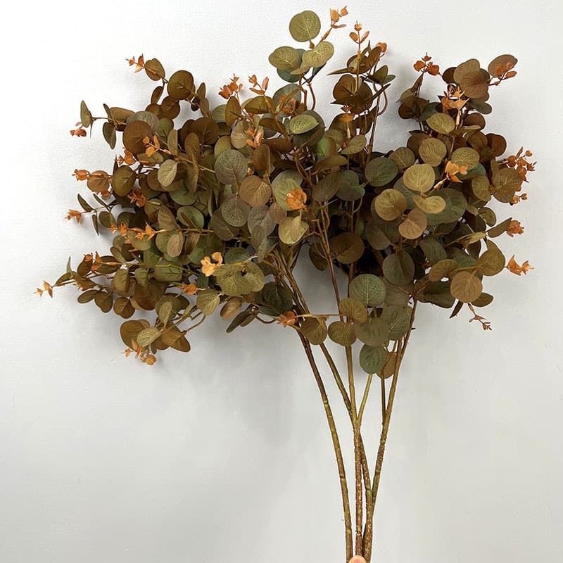 Japanese Autumn Eucalyptus Artificial Plant Wall Decoration Fake Flower Bouquet Home Decor European Style Money Leaf