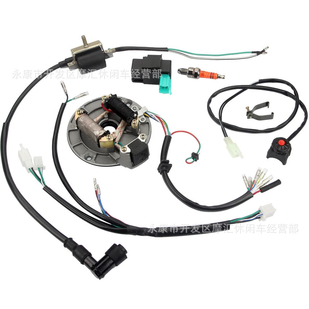 Off-Road ATV Beach Buggy 50-110cc Full Wiring Harness CDI Ignition System JH70 Coil Set