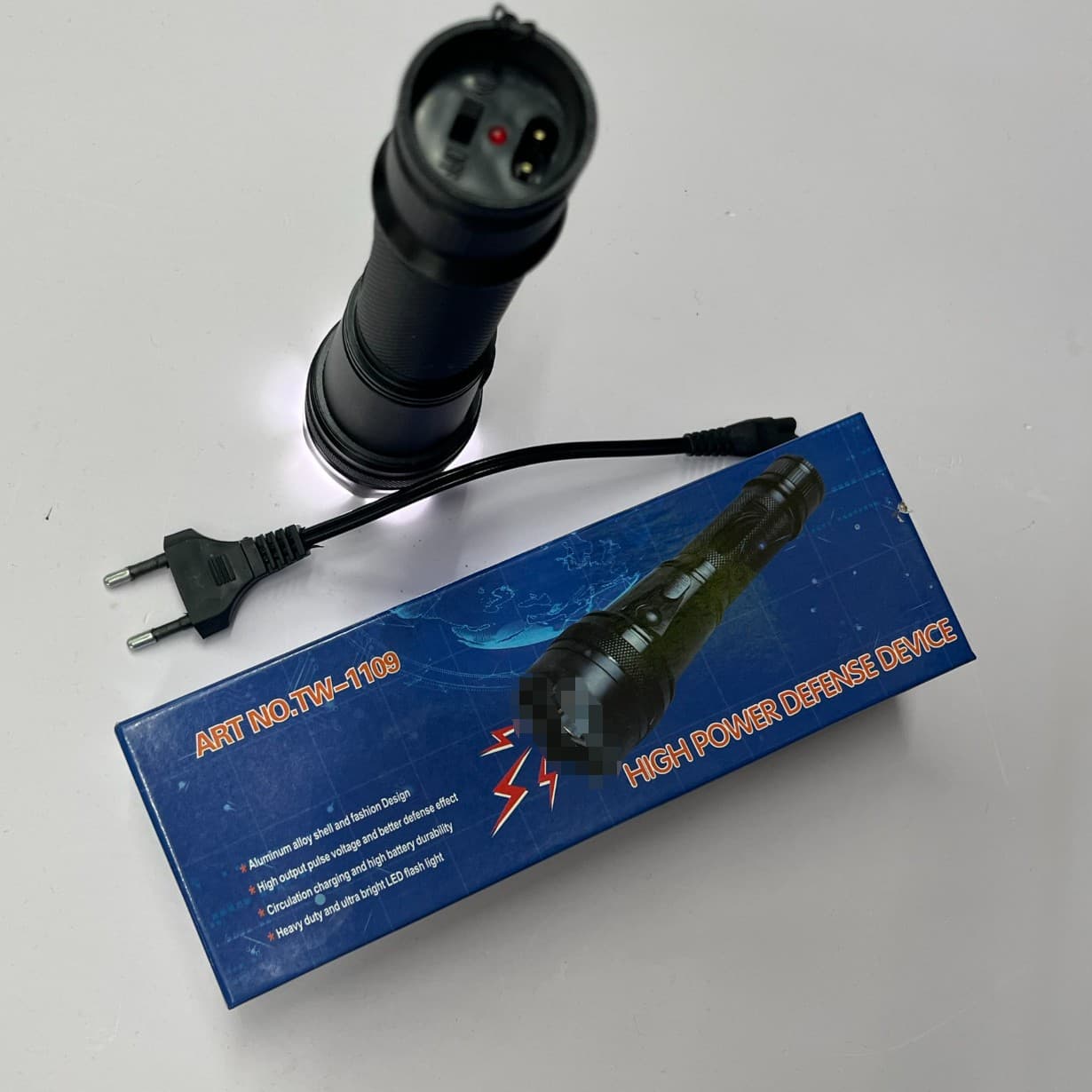 Cross-border 1109 Strong Light LED Flashlight for Outdoor Self-defense with USB Charging and Long Battery Life for Cross-border Use